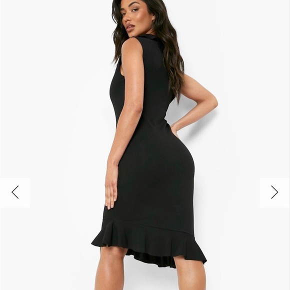 ONE SHOULDER RUFFLE HEM MIDI DRESS, size 12 - Picture 5 of 6